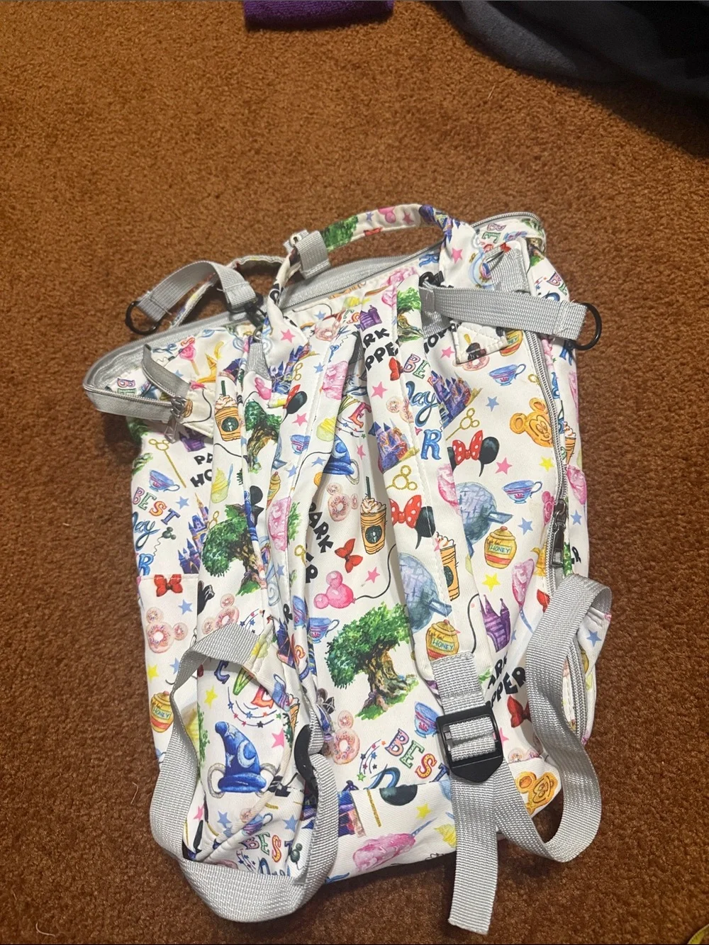 Kids Patterned Park Hopper Backpack - White Multicolor